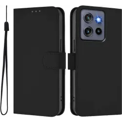 Phonesta Soft Skin Book Wallet Case hoesje voor Motorola Edge 60 Neo/Edge 50 Neo / ThinkPhone 25 - Zwart