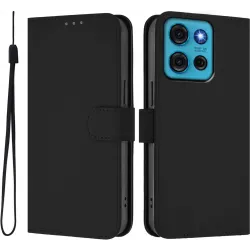 Phonesta Soft Skin Book Wallet Case hoesje voor Motorola Moto G75 - Zwart