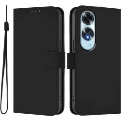 Phonesta Soft Skin Book Wallet Case hoesje voor Oppo A60 4G - Zwart