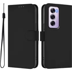 Phonesta Soft Skin Book Wallet Case hoesje voor Oppo Reno12 Pro - Zwart