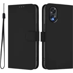 Phonesta Soft Skin Book Wallet Case hoesje voor Oppo A18/A38 - Zwart