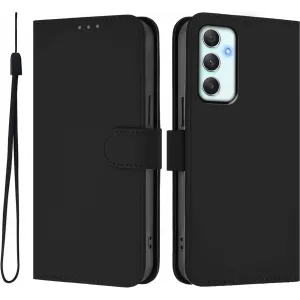 Phonesta Soft Skin Book Wallet Case hoesje voor Samsung Galaxy A35 - Zwart