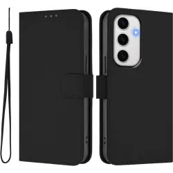 Phonesta Soft Skin Book Wallet Case hoesje voor Samsung Galaxy S24 FE - Zwart