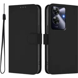 Phonesta Soft Skin Book Wallet Case hoesje voor Realme C63 / Note 60 - Zwart