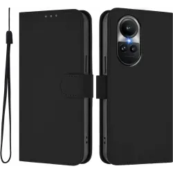 Phonesta Soft Skin Book Wallet Case hoesje voor Oppo Reno10/Reno10 Pro - Zwart