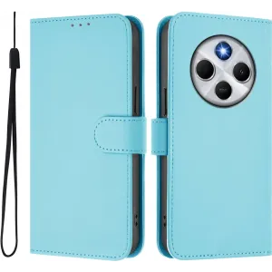 Phonesta Soft Skin Book Wallet Case hoesje voor Xiaomi Redmi 14C / Xiaomi Poco C75 - Lichtblauw