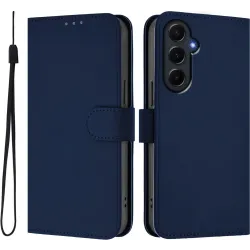 Phonesta Soft Skin Book Wallet Case hoesje voor Samsung Galaxy A55 - Donkerblauw