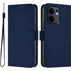 Phonesta Soft Skin Book Wallet Case hoesje voor Oppo Reno13 F 4G/5G / Reno13 FS 5G - Donkerblauw