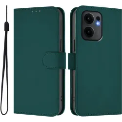 Phonesta Soft Skin Book Wallet Case hoesje voor Oppo Reno13 F 4G/5G / Reno13 FS 5G - Donkergroen