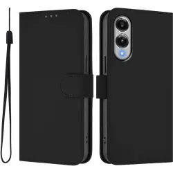 Phonesta Soft Skin Book Wallet Case hoesje voor Samsung Galaxy S25 Edge - Zwart