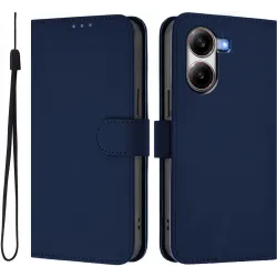 Phonesta Soft Skin Book Wallet Case hoesje voor Xiaomi Poco X7 Pro - Donkerblauw