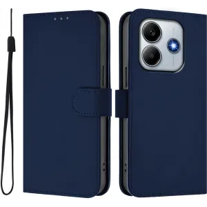 Phonesta Soft Skin Book Wallet Case hoesje voor Xiaomi Redmi Note 14 4G - Donkerblauw