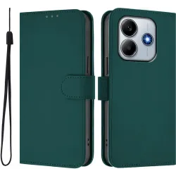 Phonesta Soft Skin Book Wallet Case hoesje voor Xiaomi Redmi Note 14 4G - Donkergroen