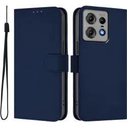 Phonesta Soft Skin Book Wallet Case hoesje voor Motorola Edge 50 Pro - Donkerblauw