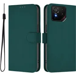 Phonesta Soft Skin Book Wallet Case hoesje voor Asus ROG Phone 9/9 Pro - Donkergroen