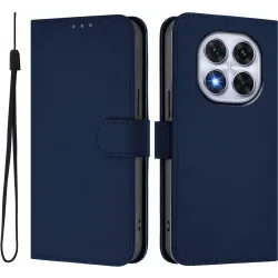 Phonesta Soft Skin Book Wallet Case hoesje voor Xiaomi Redmi Note 14 Pro 5G/14 Pro Plus / Xiaomi Poco X7 - Donkerblauw