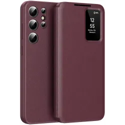 Phonesta Smart Window Book Wallet Case hoesje voor Samsung Galaxy S25 Ultra - Bordeaux