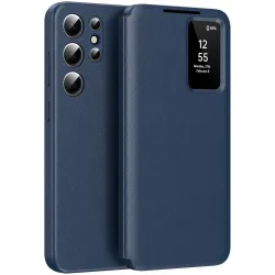 Phonesta Smart Window Book Wallet Case hoesje voor Samsung Galaxy S25 Ultra - Donkerblauw