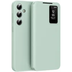 Phonesta Smart Window Book Wallet Case hoesje voor Samsung Galaxy S24 - Lichtgroen