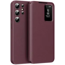Phonesta Smart Window Book Wallet Case hoesje voor Samsung Galaxy S24 Ultra - Bordeaux