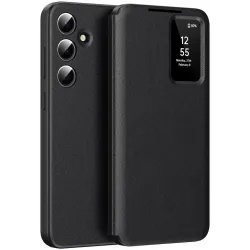 Phonesta Smart Window Book Wallet Case hoesje voor Samsung Galaxy S25 Plus - Zwart