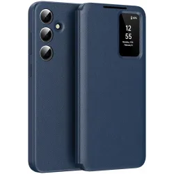 Phonesta Smart Window Book Wallet Case hoesje voor Samsung Galaxy S24 FE - Donkerblauw