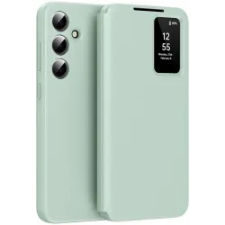 Phonesta Smart Window Book Wallet Case hoesje voor Samsung Galaxy S24 FE - Lichtgroen