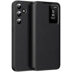 Phonesta Smart Window Book Wallet Case hoesje voor Samsung Galaxy S24 FE - Zwart