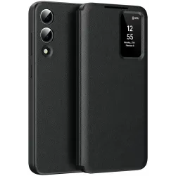 Phonesta Smart Window Book Wallet Case hoesje voor Samsung Galaxy S25 Edge - Zwart