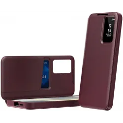 Phonesta Smart Window Book Wallet Case hoesje voor Samsung Galaxy S26 Ultra - Bordeaux