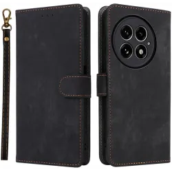Phonesta Vintage Skin Book Wallet Case hoesje voor OnePlus 13 - Zwart