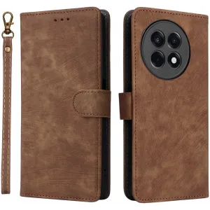 Phonesta Vintage Skin Book Wallet Case hoesje voor OnePlus 13R - Bruin
