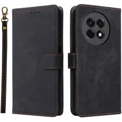 Phonesta Vintage Skin Book Wallet Case hoesje voor OnePlus 13R - Zwart