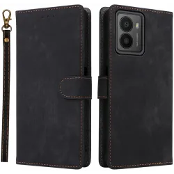 Phonesta Vintage Skin Book Wallet Case hoesje voor HMD Fusion - Zwart