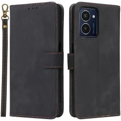 Phonesta Vintage Skin Book Wallet Case hoesje voor HMD Pulse/Pulse Plus/Pulse Pro - Zwart