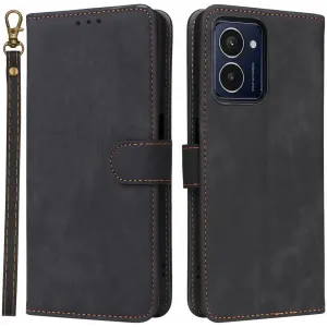 Phonesta Vintage Skin Book Wallet Case hoesje voor HMD Pulse/Pulse Plus/Pulse Pro - Zwart
