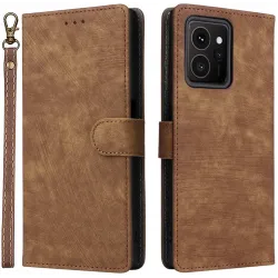 Phonesta Vintage Skin Book Wallet Case hoesje voor HMD Skyline - Bruin