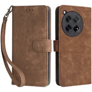 Phonesta Vintage Skin Book Wallet Case hoesje voor OnePlus 12R - Bruin