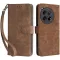 Phonesta Vintage Skin Book Wallet Case hoesje voor OnePlus 12R - Bruin