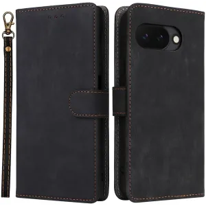 Phonesta Vintage Skin Book Wallet Case hoesje voor Google Pixel 9a - Zwart