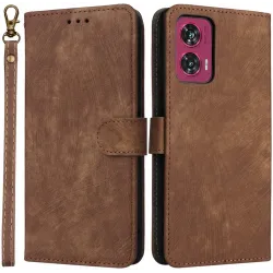 Phonesta Vintage Skin Book Wallet Case hoesje voor Motorola Edge 50 Fusion - Bruin