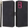 Phonesta Vintage Skin Book Wallet Case hoesje voor Motorola Edge 50 Fusion - Zwart