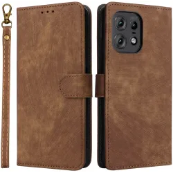 Phonesta Vintage Skin Book Wallet Case hoesje voor Motorola Edge 50 / Edge 50 Pro - Bruin