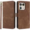 Phonesta Vintage Skin Book Wallet Case hoesje voor Motorola Edge 50 Ultra - Bruin