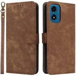 Phonesta Vintage Skin Book Wallet Case hoesje voor Motorola Moto G04 / G04s / G24 / G24 Power / E14 - Bruin