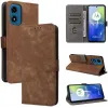 Phonesta Vintage Skin Book Wallet Case hoesje voor Motorola Moto G04 / G04s / G24 / G24 Power / E14 - Bruin 8