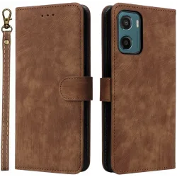 Phonesta Vintage Skin Book Wallet Case hoesje voor Motorola Moto G05 / Moto E15 - Bruin