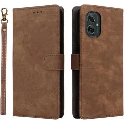 Phonesta Vintage Skin Book Wallet Case hoesje voor Motorola Moto G55 - Bruin