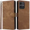 Phonesta Vintage Skin Book Wallet Case hoesje voor Motorola Moto G75 - Bruin