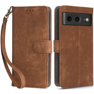Phonesta Vintage Skin Book Wallet Case hoesje voor Google Pixel 8 - Bruin
